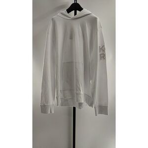 Michael Kors Men KORS Cotton Blend Hoodie White Bright Sleeved Top XL